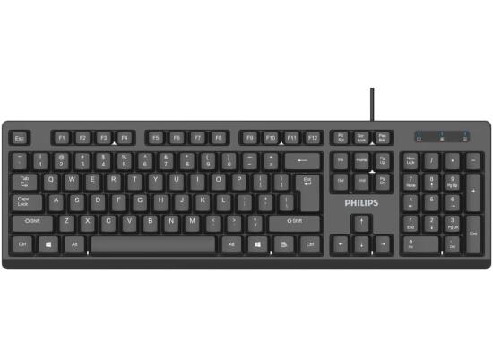 Philips K234 USB Wired Keyboard for PC Laptop Desktop Computers | 104 Keys with Numeric Keypad- Black